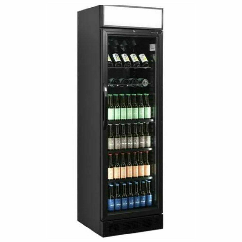 Szafa chłodnicza przeszklona czarna 595x640x1980 mm | CEV425CP BLACK Tefcold