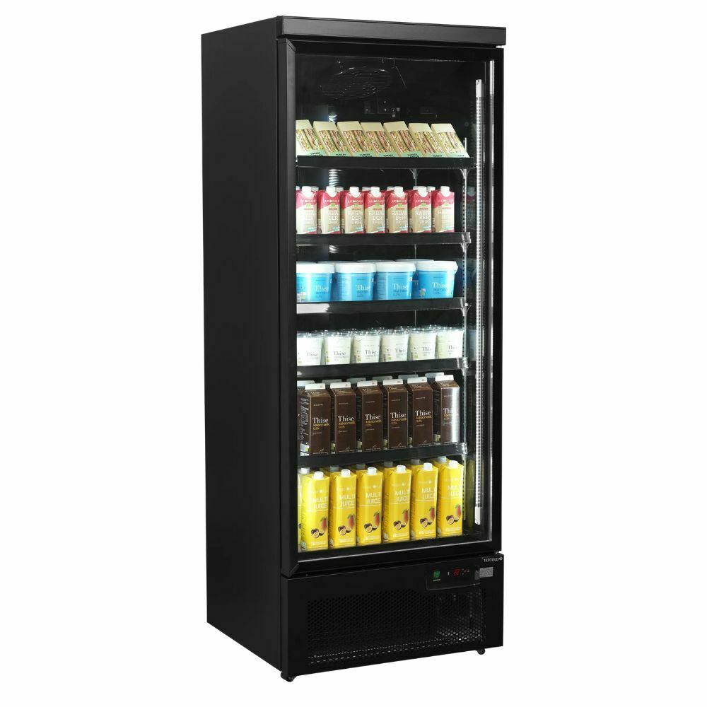 Szafa chłodnicza przeszklona czarna 614L | Atom Maxi C1DBB Tefcold