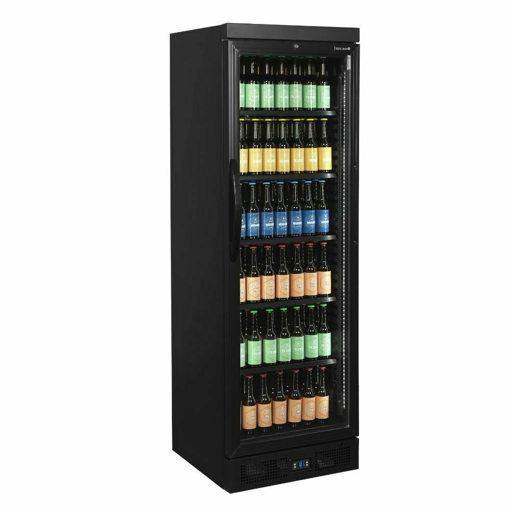 Szafa chłodnicza przeszklona czarna 358L | Tefcold CEV435 BLACK