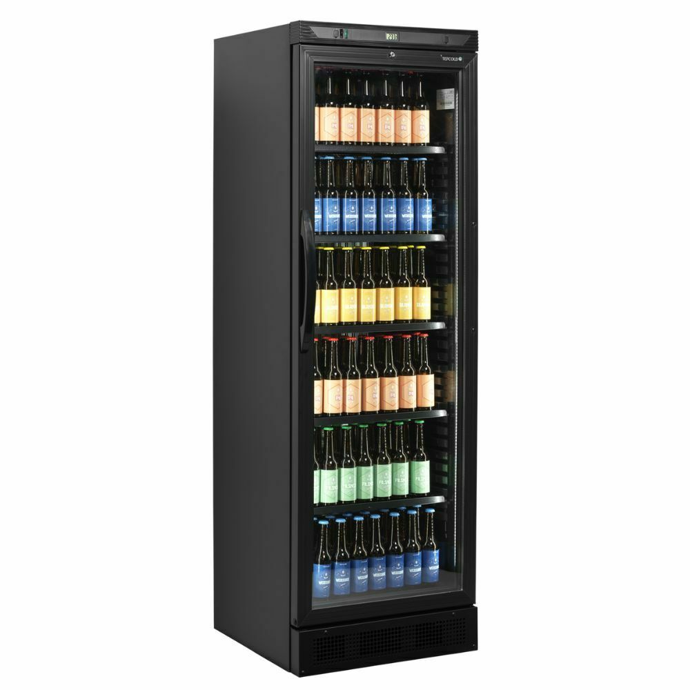 Szafa chłodnicza przeszklona czarna 358L | CEV425 BLACK Tefcold