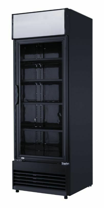 Szafa chłodnicza 1-drzwiowa przeszklona czarna 382L | PROBOX PXLG 382BF BLACK