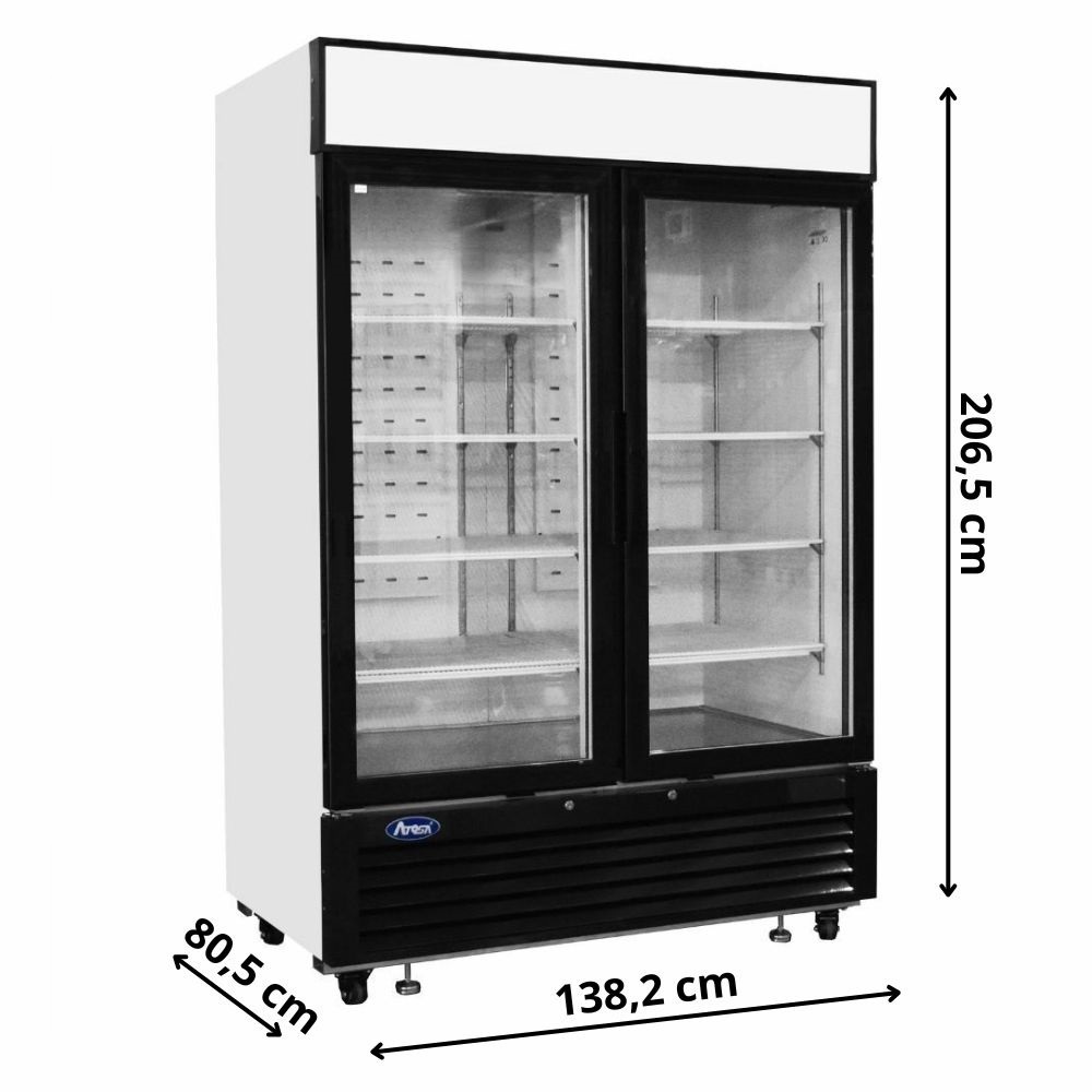 Szafa mroźnicza 2-drzwiowa przeszklona 1300L | MCF 8712GR ATOSA