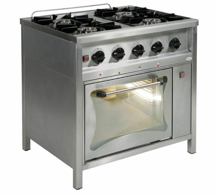 Trzon gazowy 4-palnikowy z piekarnikiem gazowym 800x700x850 mm | Egaz TGMP-4720/PG-1