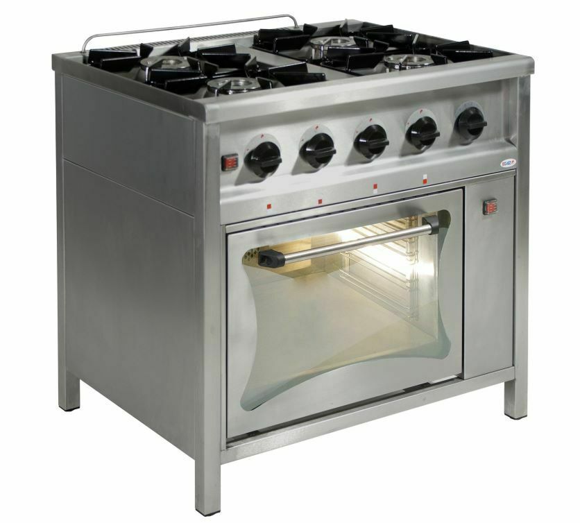 Trzon gazowy 4-palnikowy z piekarnikiem gazowym 800x700x850 mm | Egaz TGMP-4725/PG-1