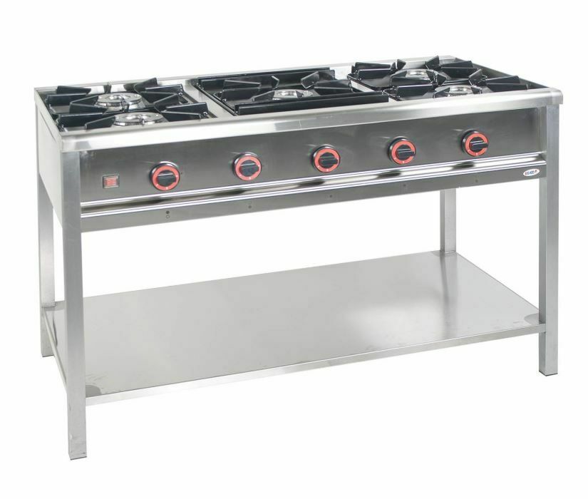 Trzon gazowy 5-palnikowy z półką 1200x700x850 mm 29,5 kW | Egaz TG-5730.III