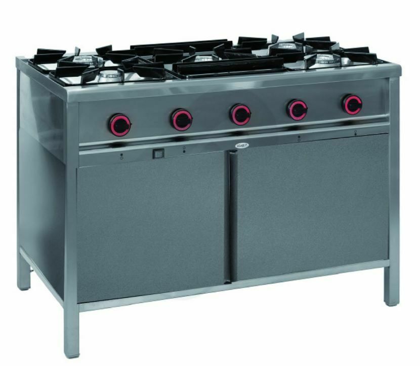 Trzon gazowy 5-palnikowy z szafką 1200x700x850 mm 25,5 kW | Egaz TG-5725.IV