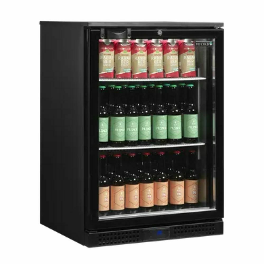 Chłodziarka barowa przeszklona czarna 125L | Tefcold DB126H