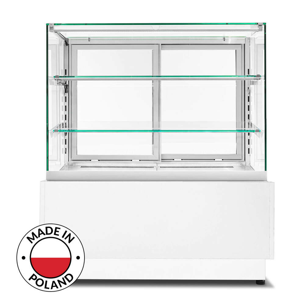 Witryna cukiernicza chłodnicza Dolce Visione Premium Breve 900 | wnętrze ze stali nierdzewnej | wersja obniżona | 900x670x1110+/-10 mm