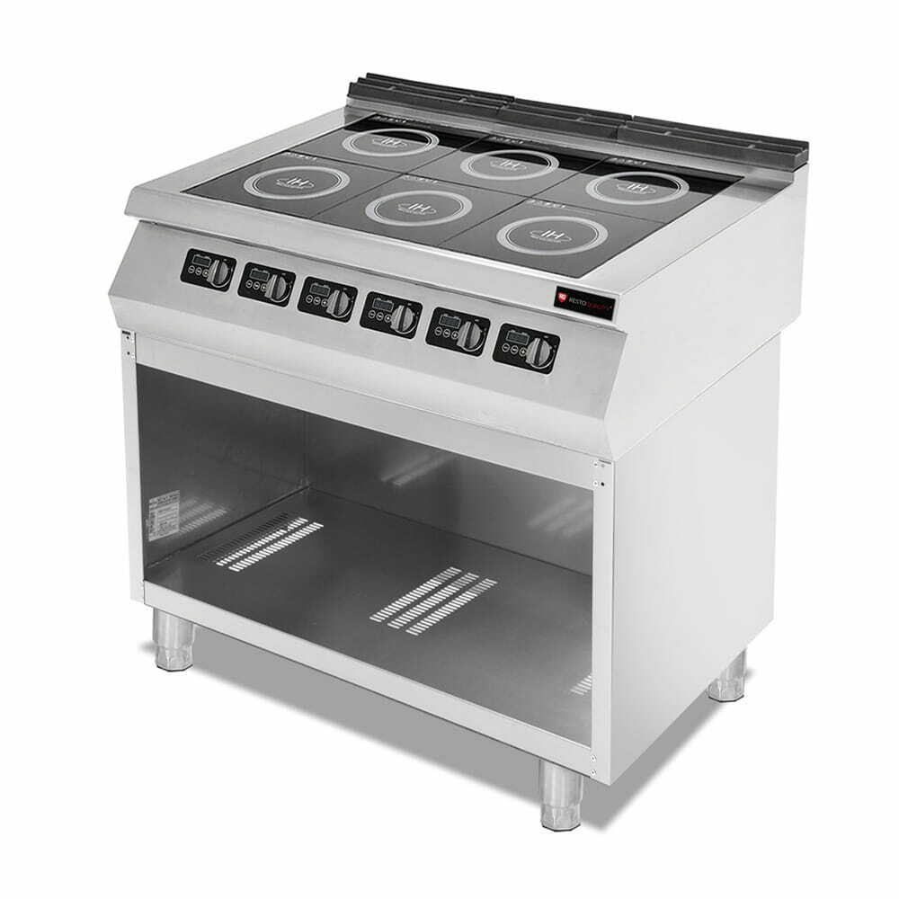 Indukcja do gastronomii | 6-palnikowa | 21 kW | 400V | podstawa otwarta | linia 900 | RQ.PLS.9IND030