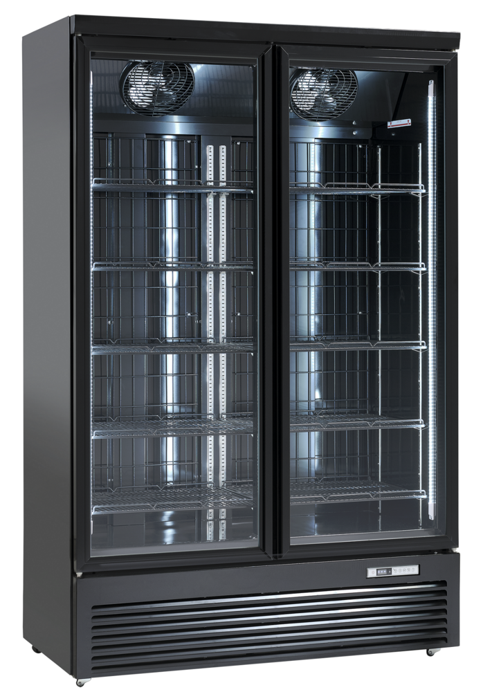 Szafa chłodnicza przeszklona dwudrzwiowa | DC1080BB | 1081 l | 1253x710x2003 mm