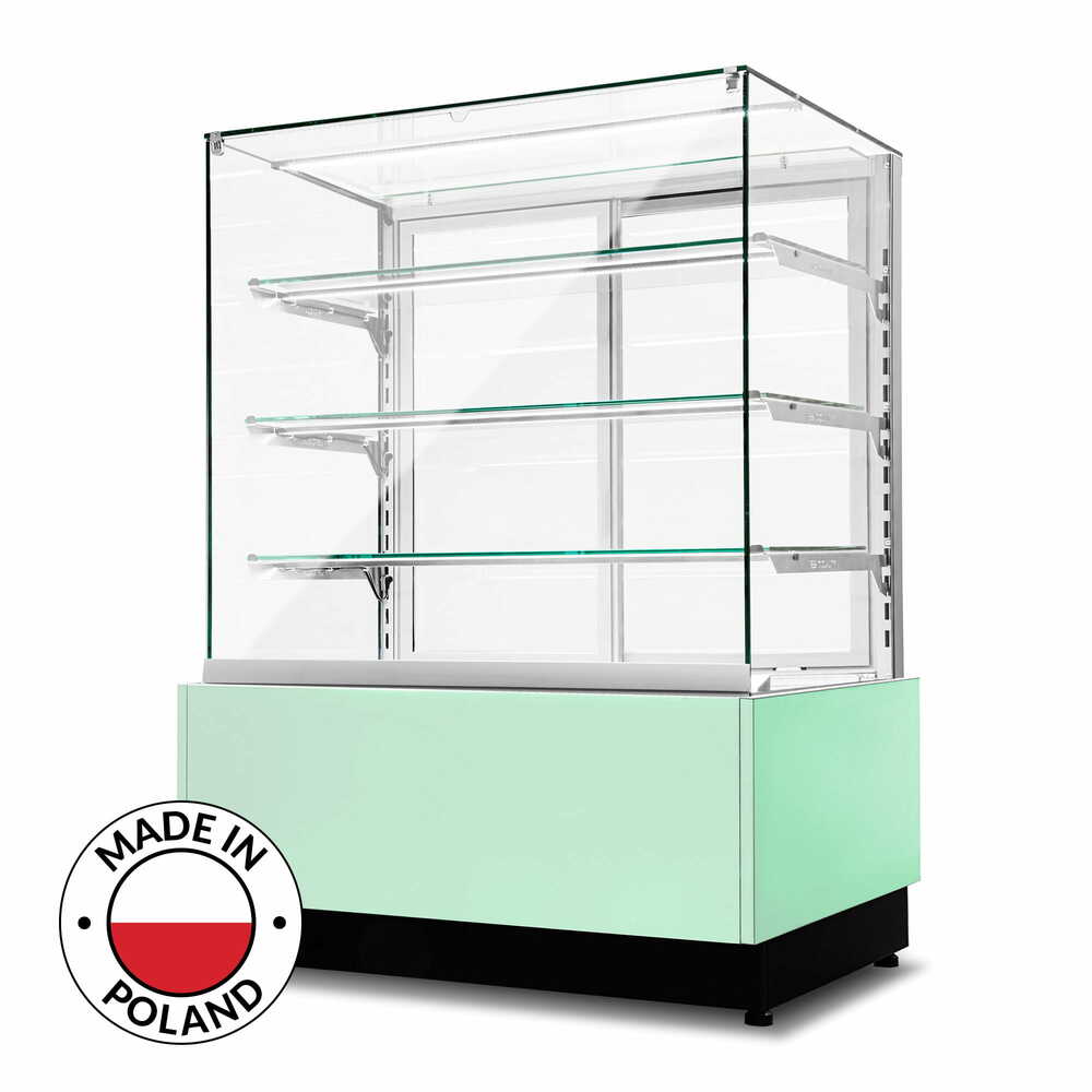 Witryna cukiernicza chłodnicza Dolce Visione Premium 1300 | wnętrze ze stali nierdzewnej | 1300x670x1300 mm