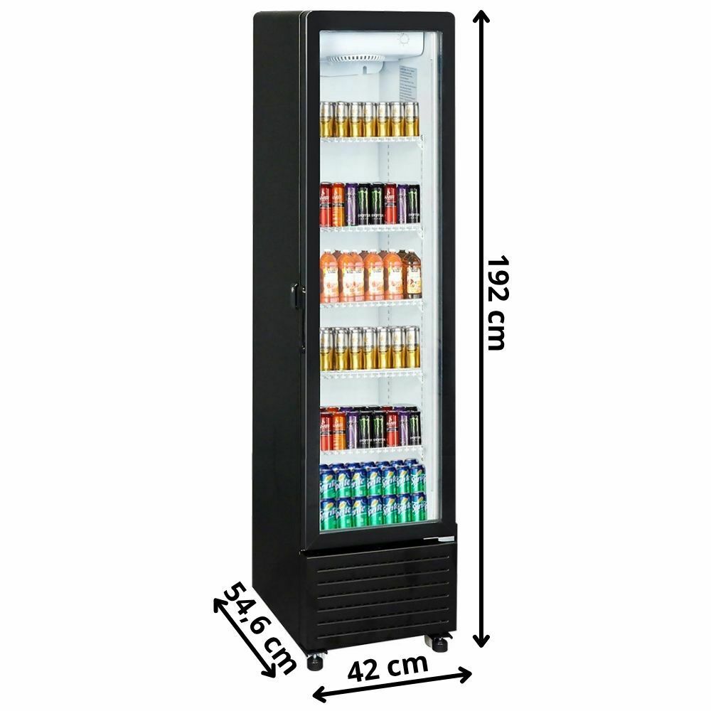 Lodówka przeszklona do sklepu czarna 229L | Gredil 850217