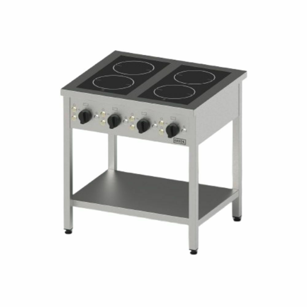 Kuchnia ceramiczna 800x700x850 mm 4-polowa P 10 kW U 400 V | Gredil 977550