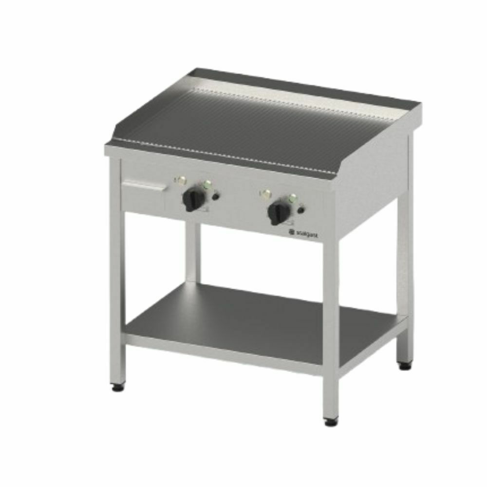 Płyta grillowa elektryczna ryflowana 800x700x850 mm P 8.1 kW U 400 V | Gredil 977312