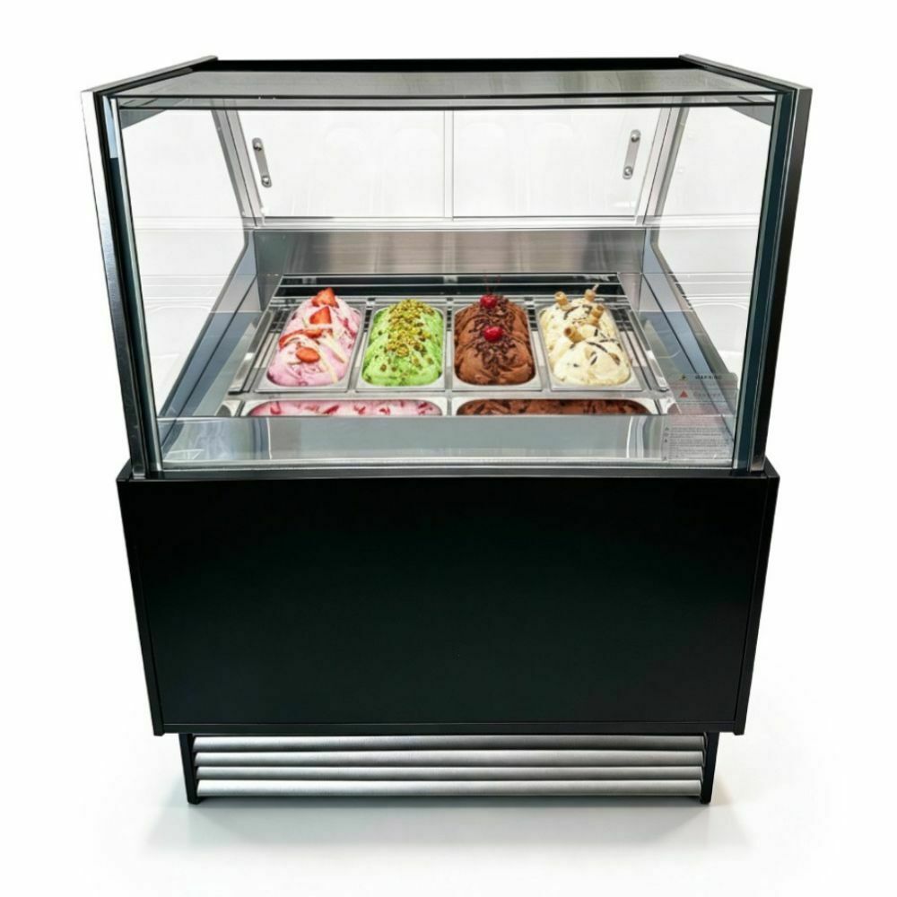 Konserwator do lodów na 6 kuwet z szybą prostą 252L | PROBOX PXRTD-6PZ BLACK