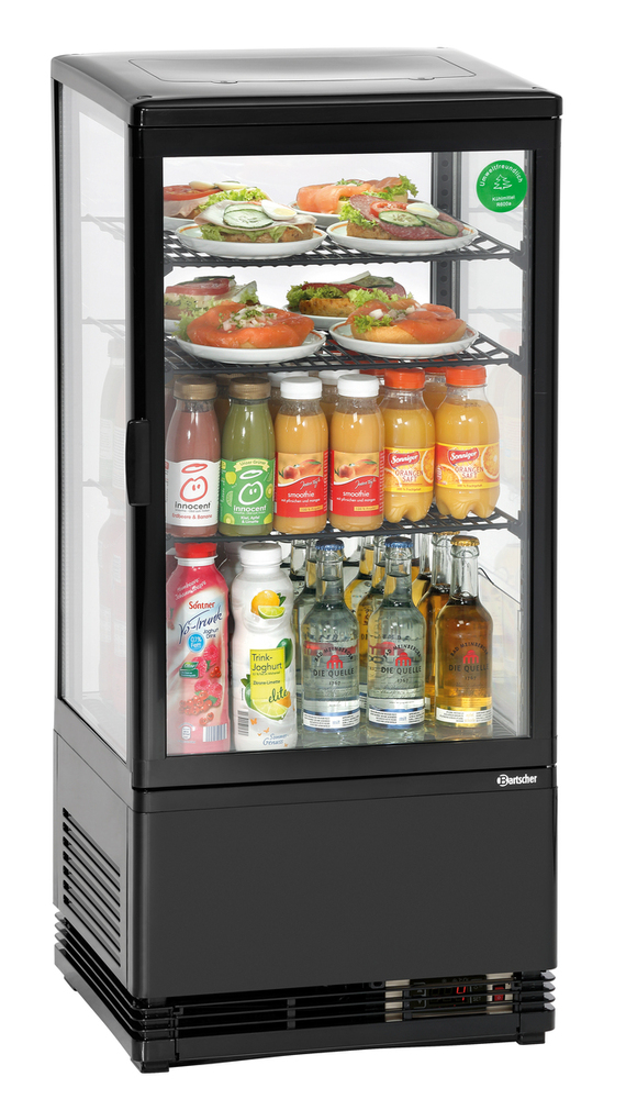 Witryna chłodnicza Mini 78L, czarna | Bartscher 700277G
