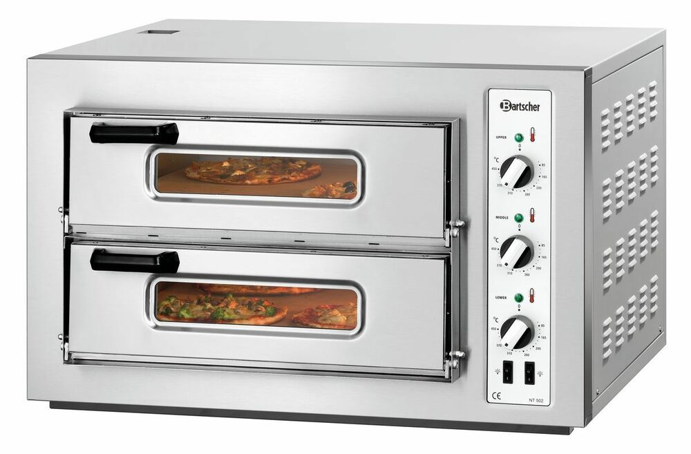 Piec do pizzy dwupoziomowy NT 502 | 8 pizz Ø25 cm | Bartscher 2002028