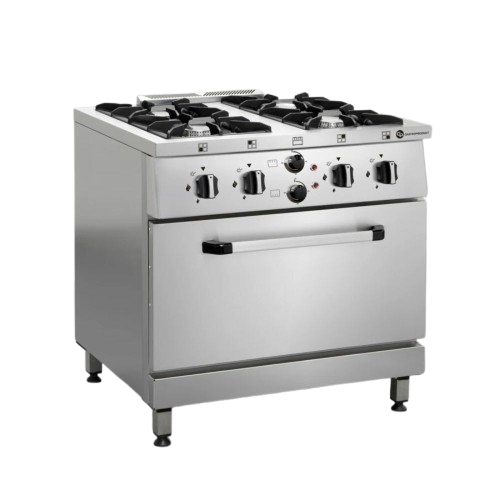 Trzon gazowy 4-palnikowy z piekarnikiem elektrycznym | 28+5 kW | Gastroprodukt 10002075