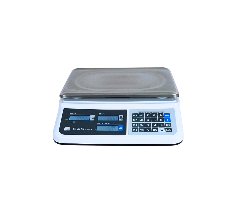 Waga kalkulacyjna dwudziałkowa | CAS PR2N-15CB LCD (w/RS232/USB) biała obudowa