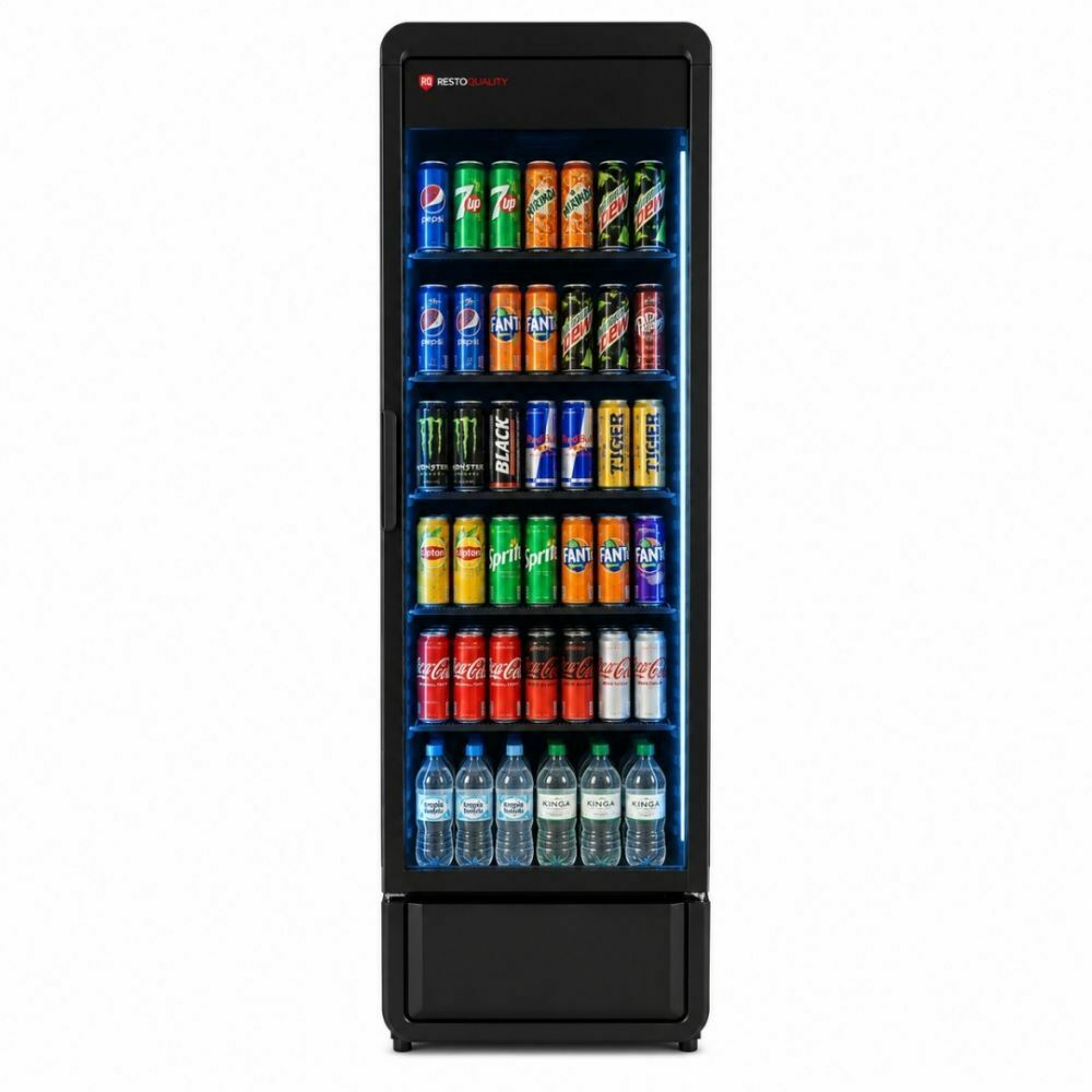 Szafa chłodnicza przeszklona czarna | 595x600x1870 mm | 377 l | Resto Quality  RQ380-BLACK