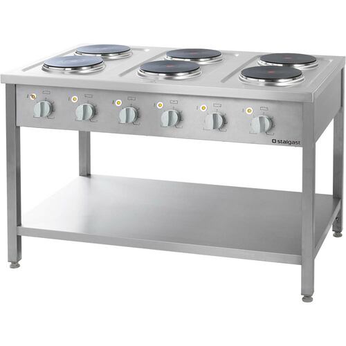 Gastronomiczna kuchnia elektryczna, 6-płytowa, 15.6 kW | Stalgast 979600