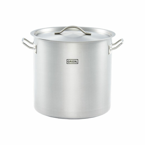 Garnek wysoki z pokrywką, stalowy, Ø 320 mm, V 25.7 l | Gredil 011345