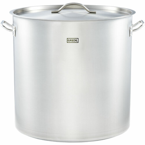 Gastronomiczny garnek wysoki z pokrywką, stalowy, Ø 500 mm, V 98.2 l | Gredil 011505