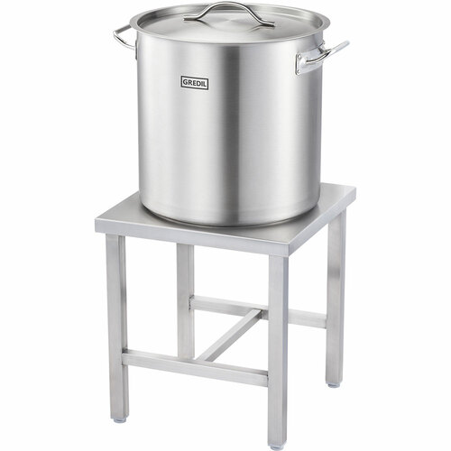 Gastronomiczny garnek wysoki z pokrywką, stalowy, Ø 500 mm, V 98.2 l | Gredil 011505