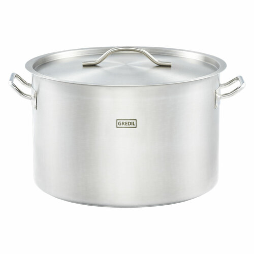 Garnek średni z pokrywką, stalowy, Ø 450 mm, V 57.3 l | Gredil 012455