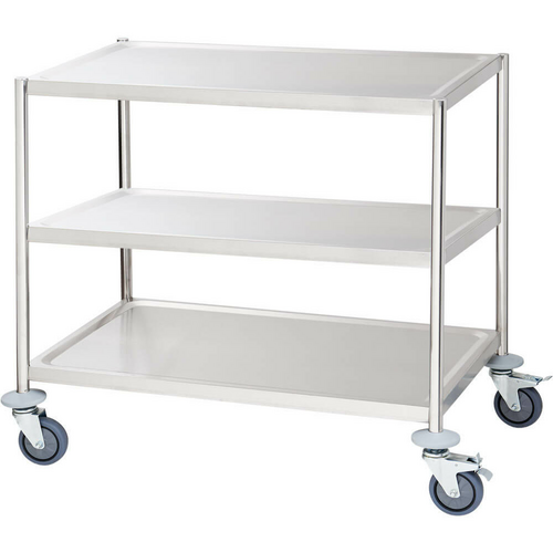 Wózek kelnerski nierdzewny skręcany 3-półkowy płaski bez rączek | Stalgast 661050