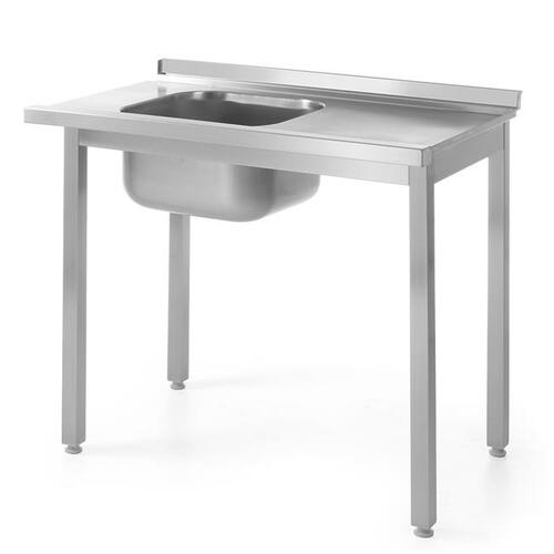 Stół załadowczy do zmywarek ze zlewem, lewy - skęrcany, o wym. 1000x600x(H)850 mm | Hendi 811917