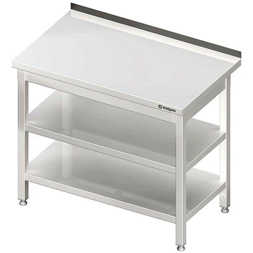 Stół przyścienny z 2-ma półkami 600x600x850 mm skręcany | Stalgast 980066060