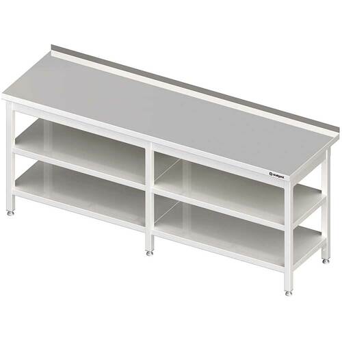 Stół przyścienny z 2-ma półkami 2100x700x850 mm spawany | Stalgast 980077210