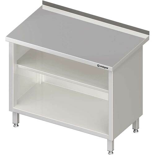 Stół przyścienny, zabudowany z 2-ma półkami 500x600x850 mm | Stalgast 980136050