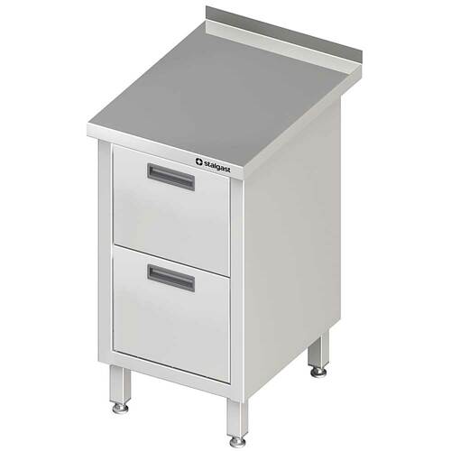 Stół przyścienny z blokiem dwóch szuflad 450x700x850 mm | Stalgast 980207455