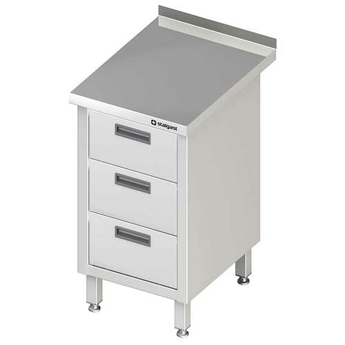 Stół przyścienny z blokiem trzech szuflad 450x600x850 mm | Stalgast 980216455