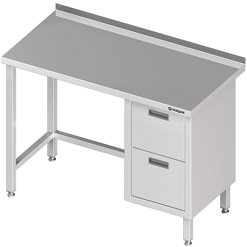 Stół przyścienny z blokiem dwóch szuflad (P),bez półki 1800x700x850 mm | Stalgast 980257180