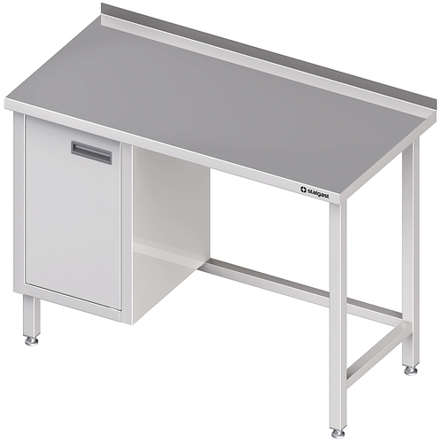 Stół przyścienny z szafką (L),bez półki 1500x700x850 mm | Stalgast 980487150