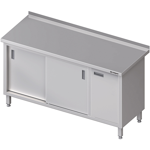 Stół przyścienny z szafką (P),drzwi suwane 1300x700x850 mm | Stalgast 980577130