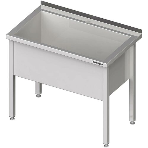 Stół z basenem 1-komorowym spawany 600x600x850 mm h=400 mm | Stalgast 981346060