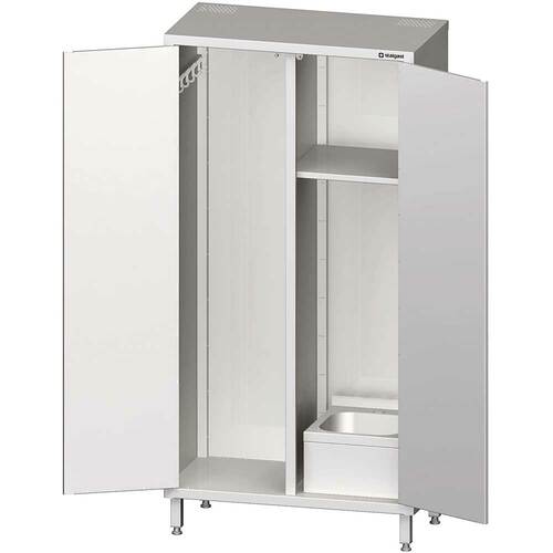 Szafa nierdzewna porządkowa z umywalką HACCP 1000x500x2000 mm | Stalgast 981475100