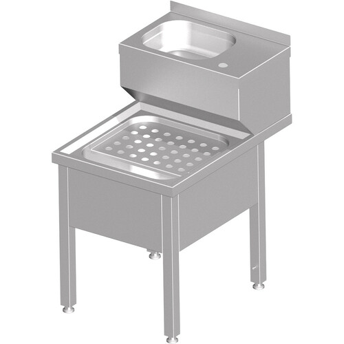 Umywalka porządkowa ze zlewem na mopa 500x700x850 mm | Stalgast 982357050