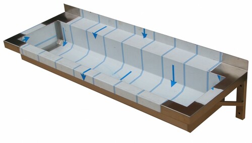 Umywalka nierdzewna wielostanowiskowa 1200x400x140mm