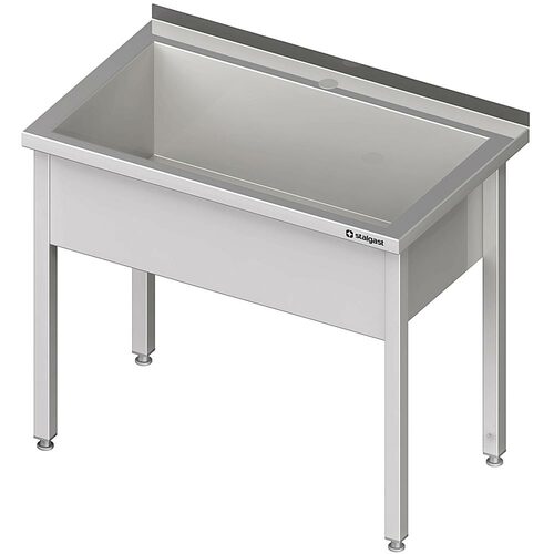 Basen nierdzewny 1-komorowy spawany h=300 mm 600x600x850 mm | Stalgast 611466