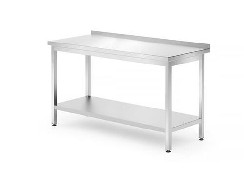 Stół nierdzewny przyścienny 1400x700x850 mm roboczy z półką - skręcany | Hendi 812747