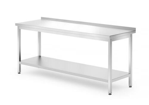 Stół nierdzewny przyścienny 1800x700x850 mm roboczy z półką - skręcany, | Hendi 812761