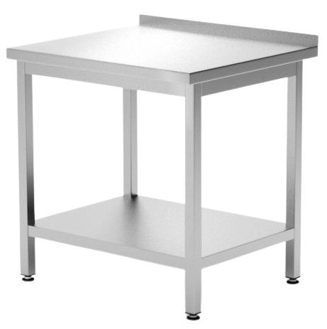 Stół nierdzewny 800x700x850 mm przyścienny roboczy z półką | Hendi 812716