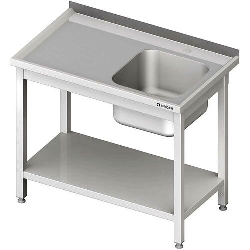 Stół ze zlewem 1-kom.(P),z półką 1700x600x850 mm spawany | Stalgast 980696170S