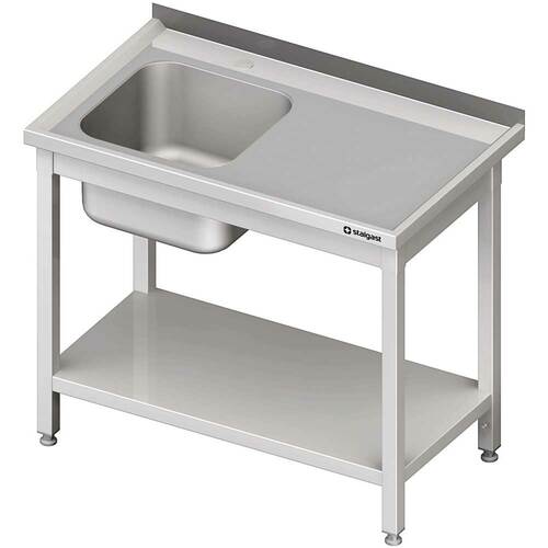 Stół ze zlewem 1-kom.(L),z półką 1200x700x850 mm spawany | Stalgast 980707120S