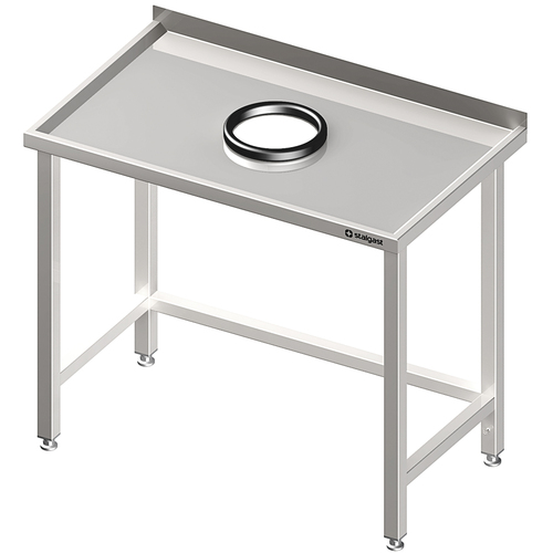 Stół przyścienny bez półki 1000x600x850 mm, z otworem na odpadki | Stalgast 980926100